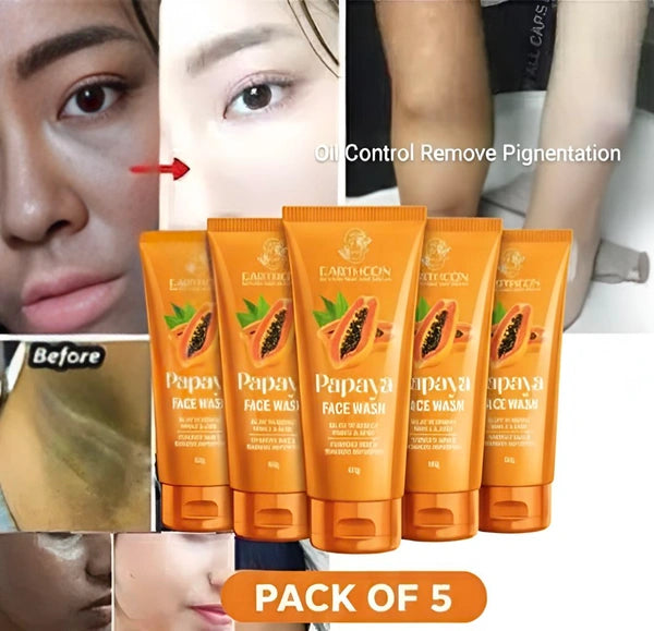 Papaya Whitening for Men & Women Face Wash Pack Of 5